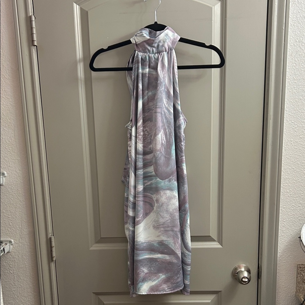 A New Day Pastel Marble Halter Dress